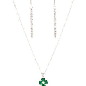 Kiss Me, I'm /irish- Green Necklace and Earrings Set